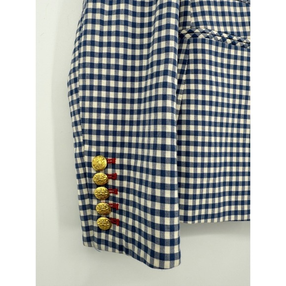 Veronica Beard Cottage Blue Gingham Blazer Old Money Career Classic Preppy Sz 6 - Picture 12 of 14
